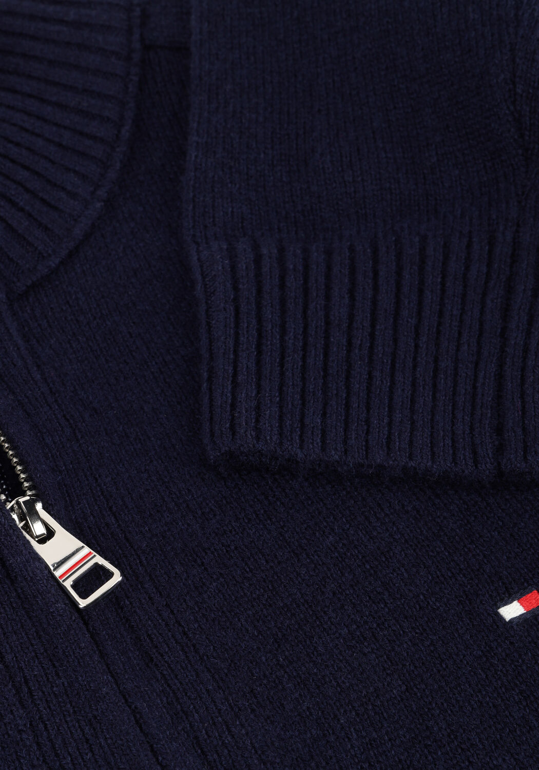 Blauwe TOMMY HILFIGER Trui LAMBSWOOL ZIP MOCK - large