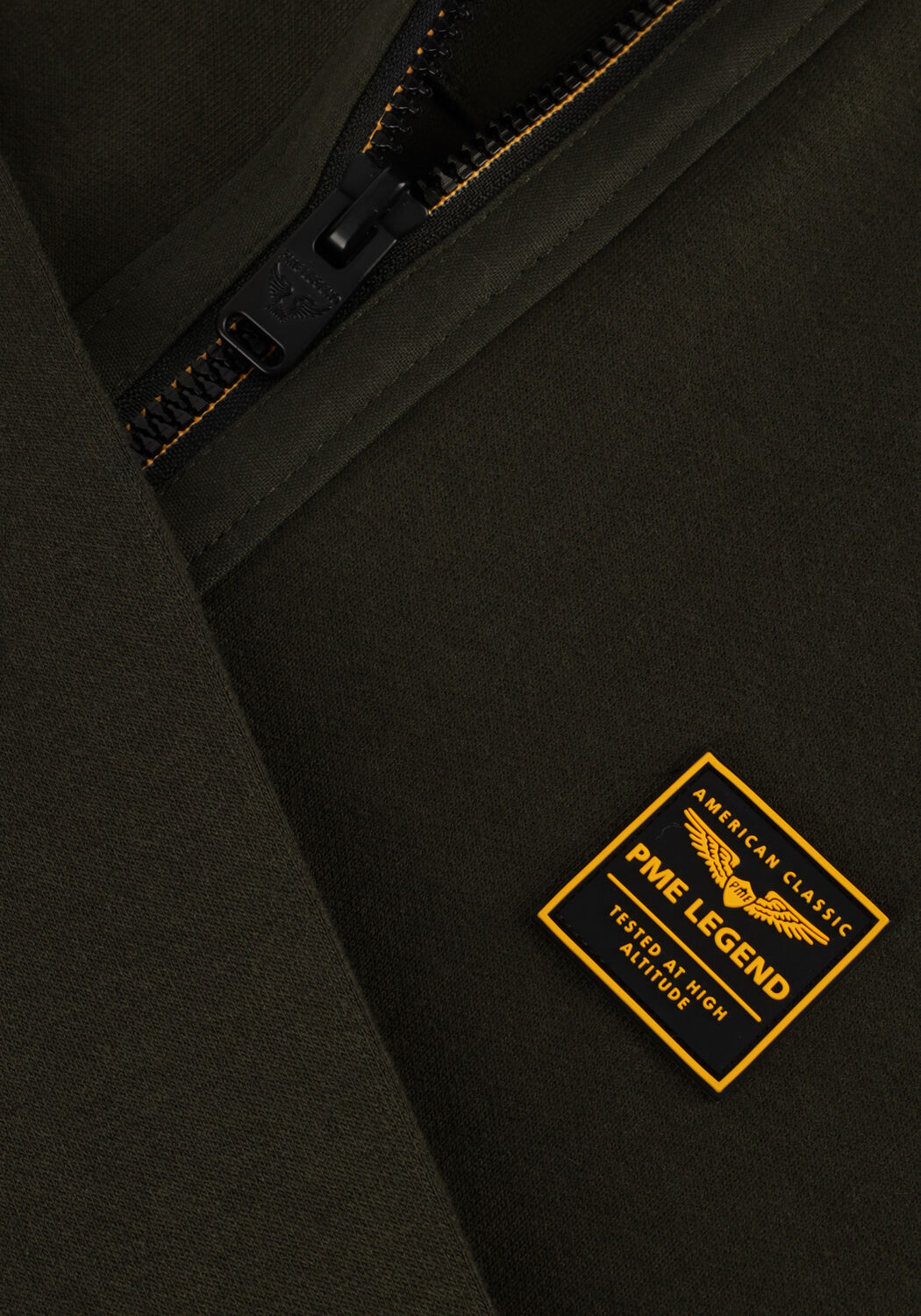 Groene PME LEGEND Trui HALF ZIP COLLAR INTERLOCK JERSEY - large