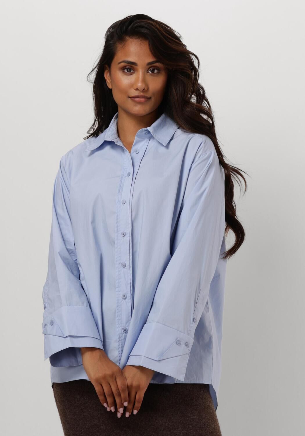 NEO NOIR Dames Blouses Hesther Poplin Shirt Lichtblauw