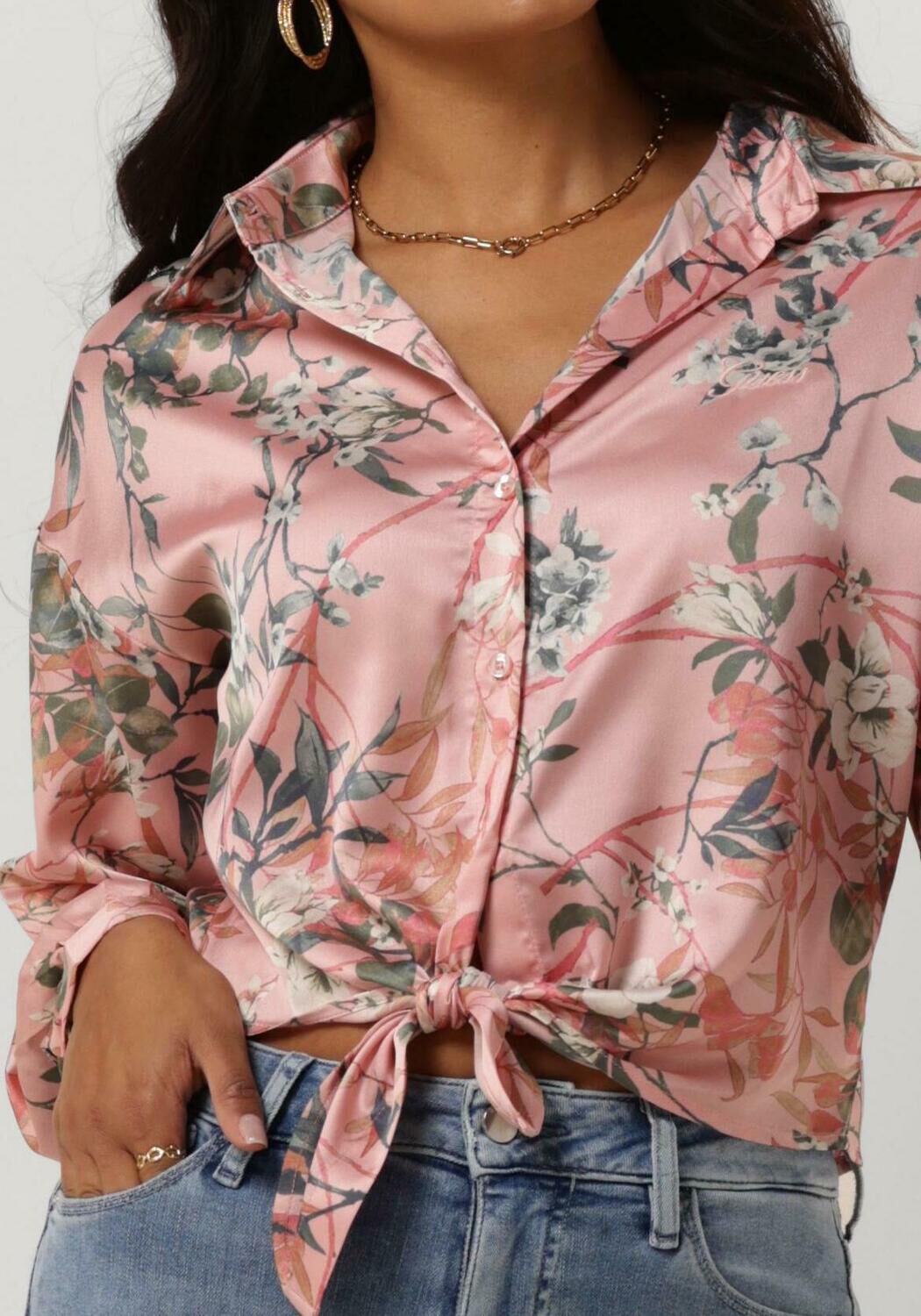 GUESS Dames Blouses Lsbowed Jun Shirt Lichtroze