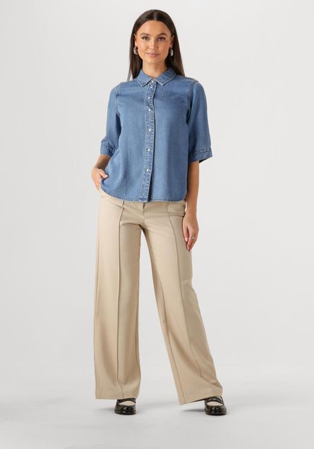 Blauwe OBJECT Blouses OBJFRAME 2/4 RE DENIM TOP - large