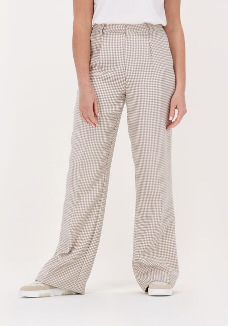 Bruine COLOURFUL REBEL Pantalon RUS JACQUARD DOGTOOTH STRAIGHT PANTS - large