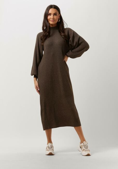 Bruine SELECTED FEMME Midi jurk SLFNAPPY LS KNIT DRESS B - large
