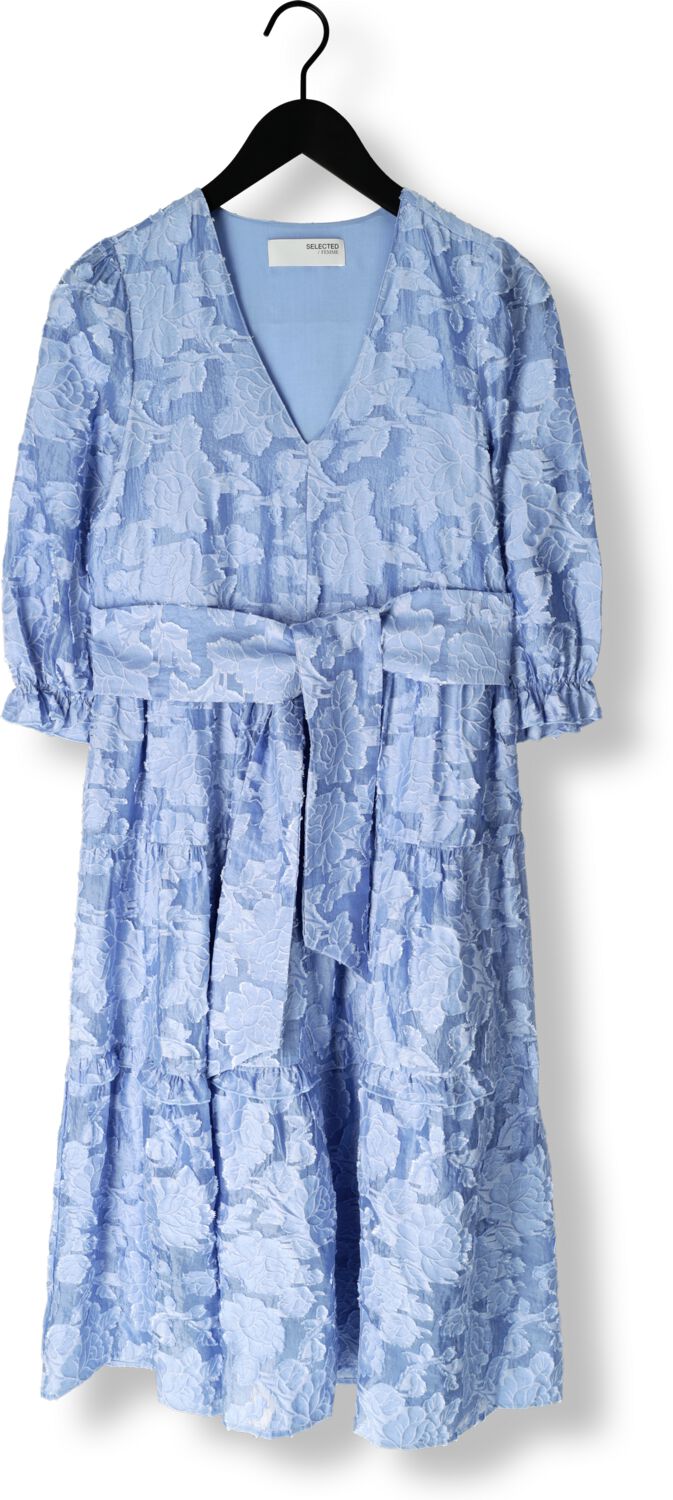 SELECTED FEMME Dames Jurken Slfsadie 3 4 Midi Dress Lichtblauw