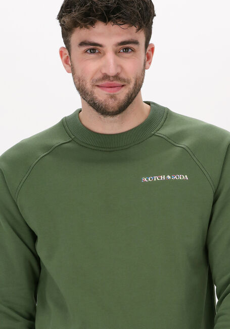Groene SCOTCH & SODA Sweater CREWNECK LOGO FELPA SWEATSHIRT IN ORGANIC COTTON - large