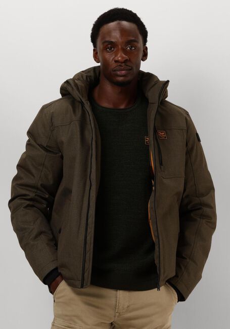 Groene PME LEGEND Gewatteerde jas SEMI LONG JACKET STRATOR MELANGE TWILL - large