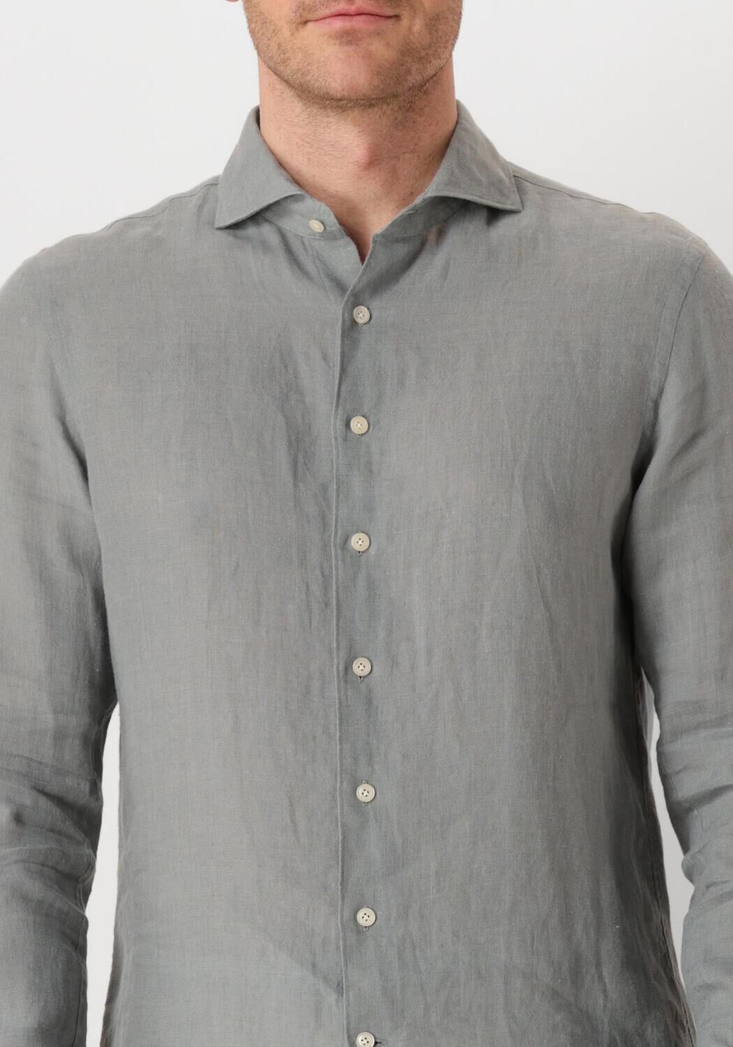 PROFUOMO Heren Overhemden Shirt X-cutaway Linen Groen