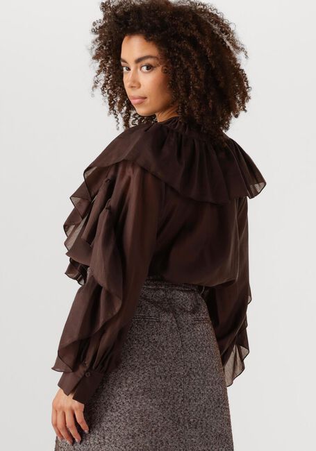 Bruine SECOND FEMALE Blouses FRIA FRILL BLOUSE - large