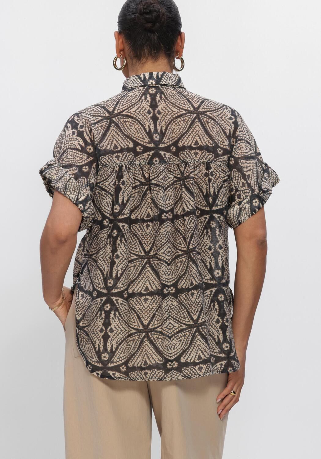 Zwarte SUMMUM Blouses BLOUSE ETHNIC PRINT - large