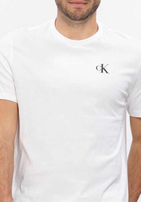 Witte CALVIN KLEIN T-shirt SS 30S CLASSIC BACK MONOLOGO TEE - large
