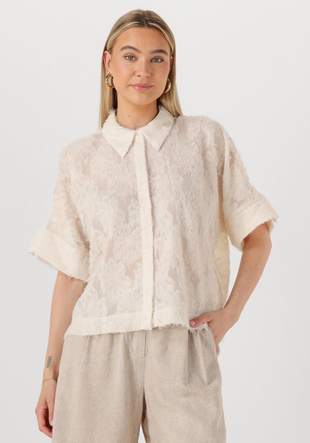 ROUGE EDIT Dames Blouses Roukyoto 2 4 Shirt Wit