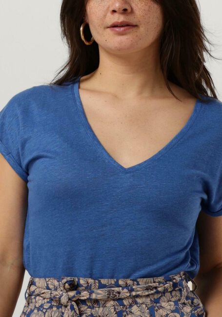 Blauwe BY-BAR T-shirt MILA ORGANIC LINEN TOP - large