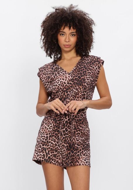 Bruine STUDIO ANNELOES Top Leone leopard vneck top - large