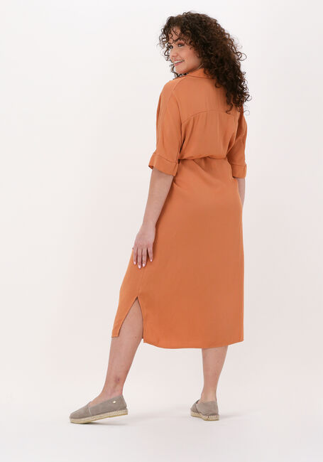 Oranje SIMPLE Midi jurk WOVEN DRESS ILLA CREPE - large