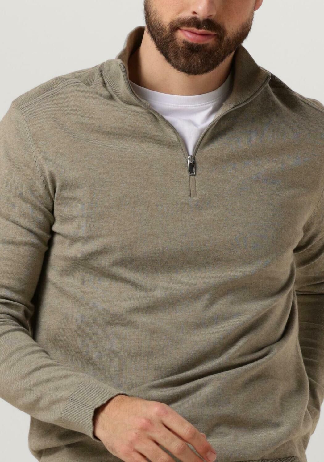 SELECTED HOMME Heren Truien & Vesten Slhberg Half Zip Cardigan Noos Groen