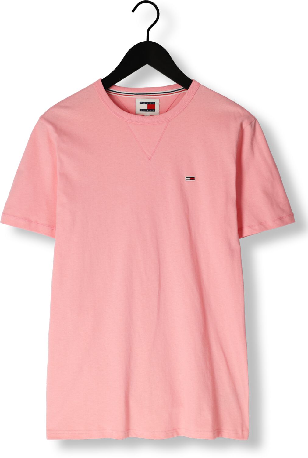 TOMMY JEANS Heren Polo's & T-shirts Tjm Slim Rib Detail Tee Roze