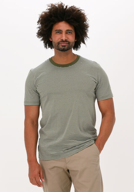 Olijf SELECTED HOMME T-shirt SLHNORMAN180 STRIPE SS O-NECK - large