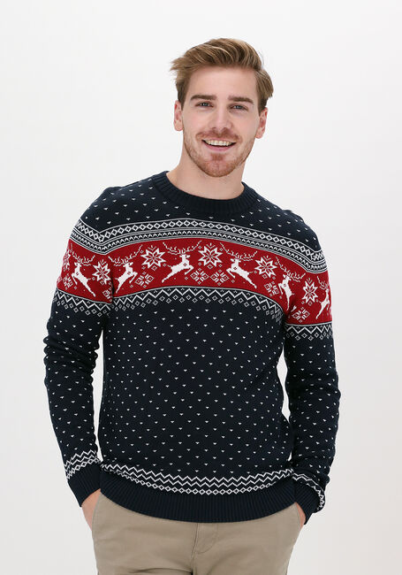 Blauwe SELECTED HOMME Trui SLHNEWDEER LS KNIT CREW NECK W - large