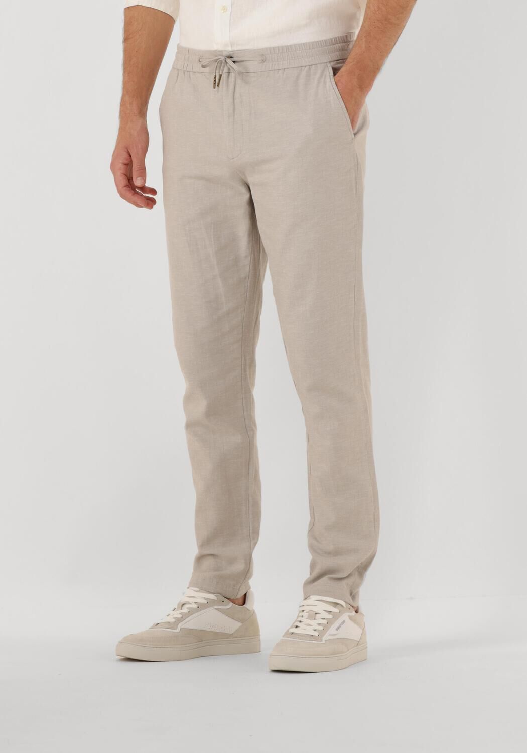 SCOTCH & SODA Heren Broeken Warren Cotton Linen Twill Jogger Beige