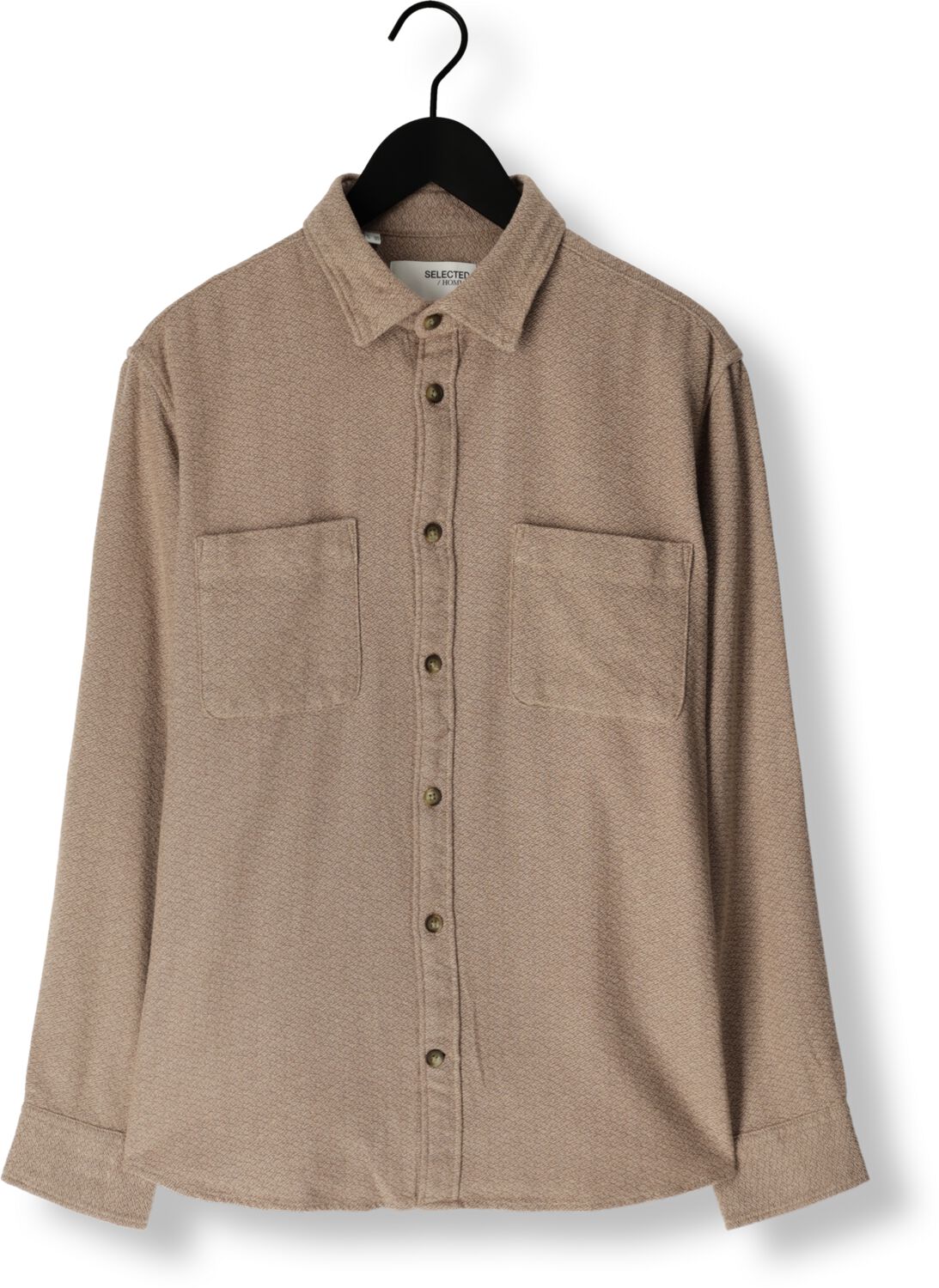 SELECTED HOMME Heren Overhemden Slhregowen-grindle Check Shirt Ls Zand