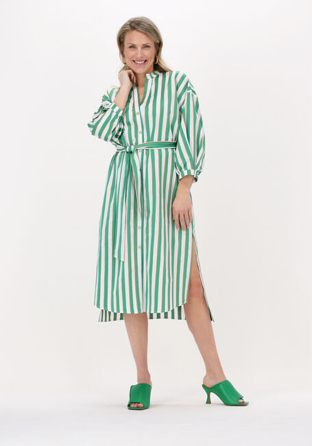 Groene ACCESS Midi jurk STRIPED SHIRT DRESS - large