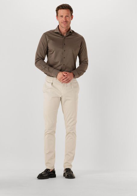Bruine PROFUOMO Klassiek overhemd SHIRT X-CUTAWAY SF JAPANESE KNITTED - large