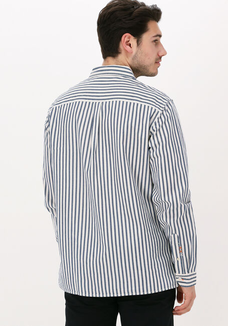 Donkerblauwe SCOTCH & SODA Casual overhemd INDIGO STRIPED 2-POCKET REGULA - large