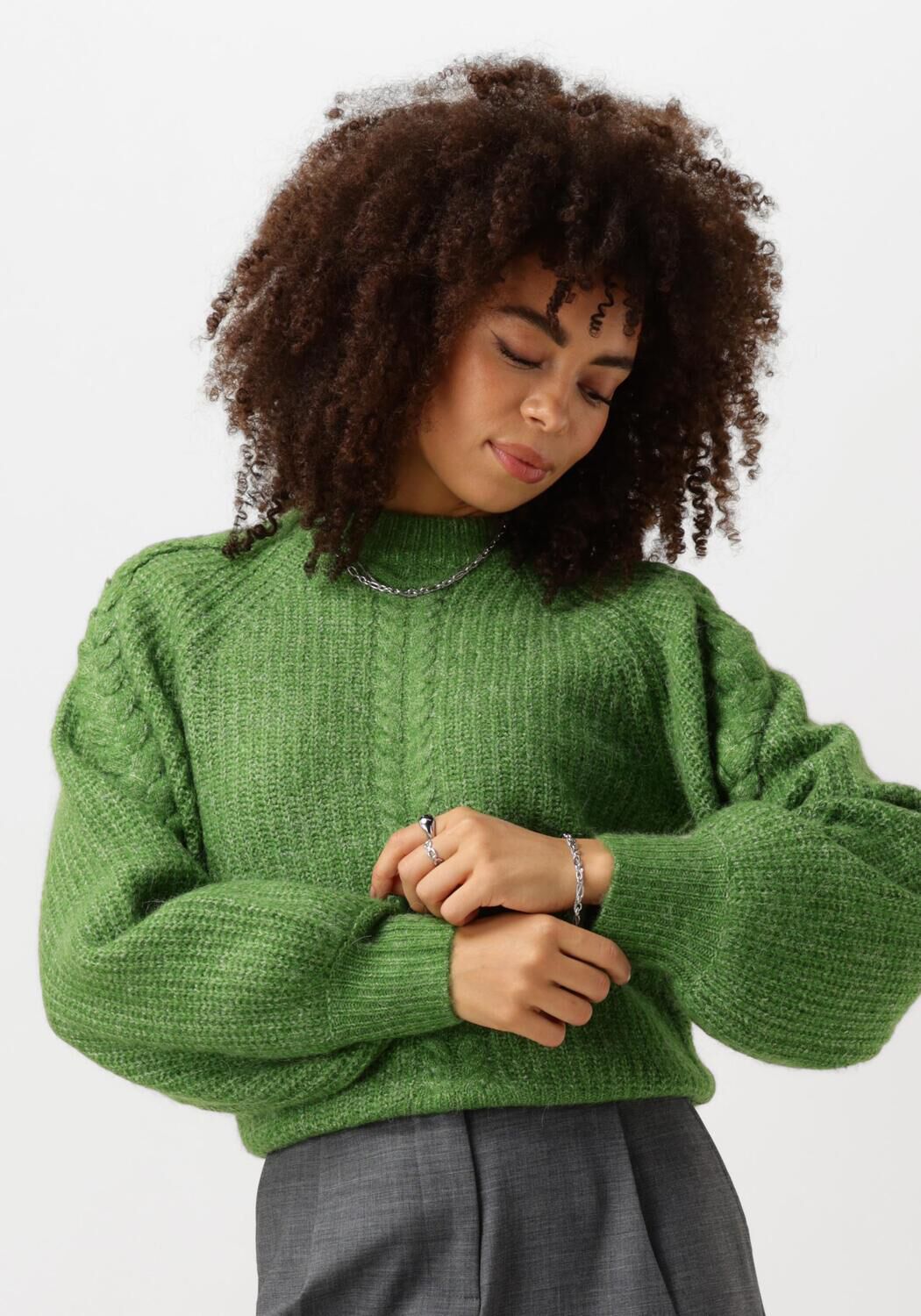groene object trui objruna knit l s re pullover