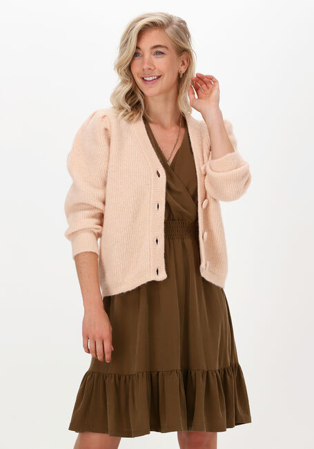 Roze OBJECT Vest PASCALIA 3/4 SHORT KNIT - large