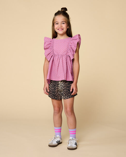 Roze PETIT BLUSH Top RUFFLE BLOUSE - large