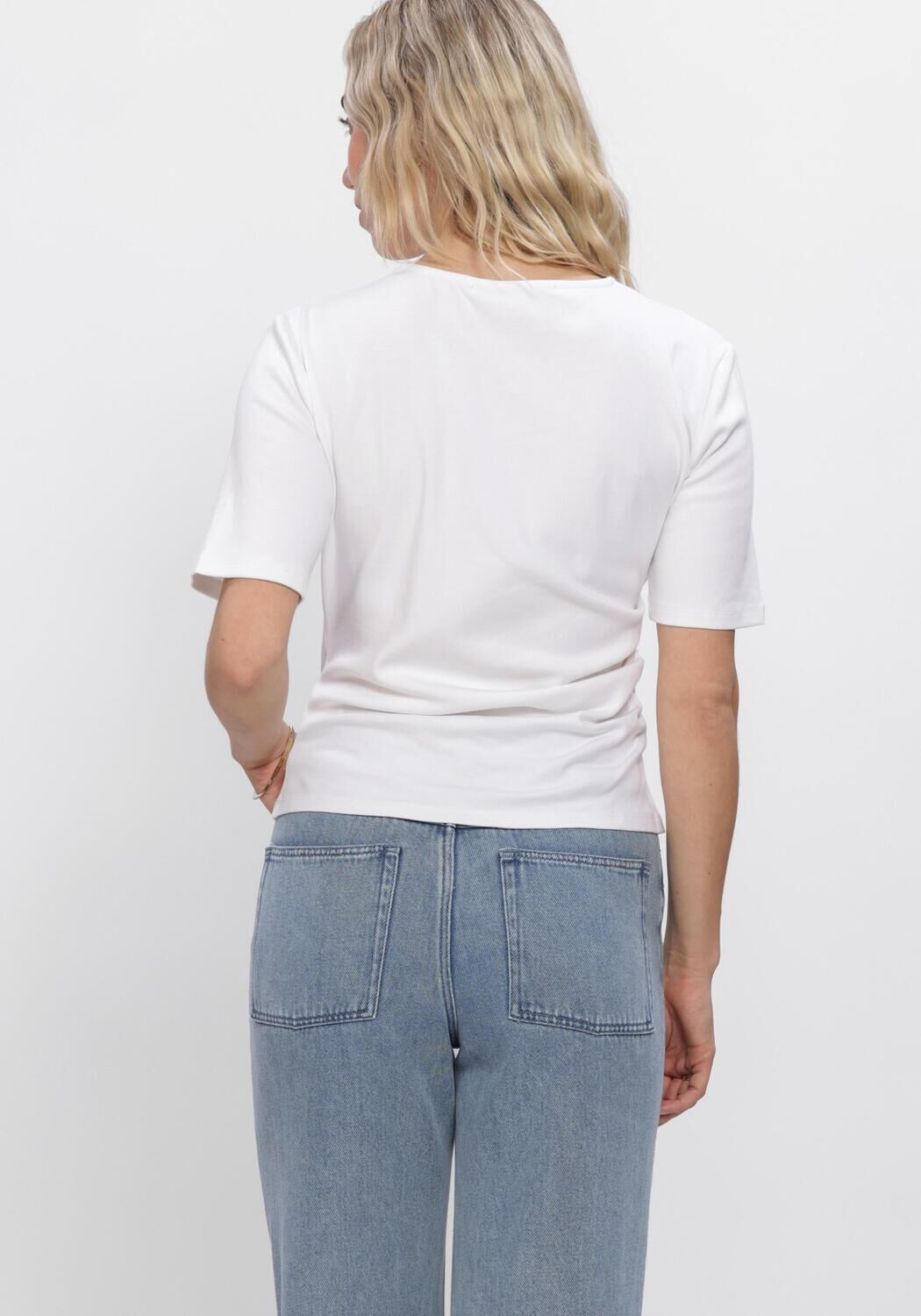 Witte SECOND FEMALE T-shirt ULINA DRAPE TEE - large