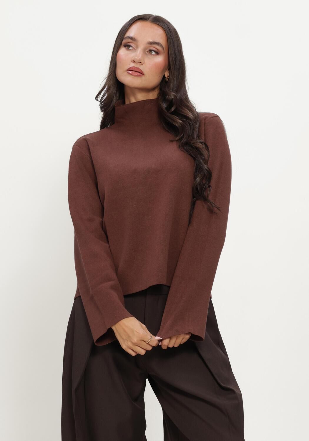 MINUS Dames Truien & Vesten Mslupi High Neck Knit Pullover Bruin