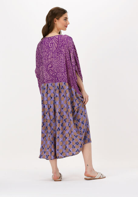 Paarse SISSEL EDELBO Midi jurk MADONNA MIX CAFTAN - large
