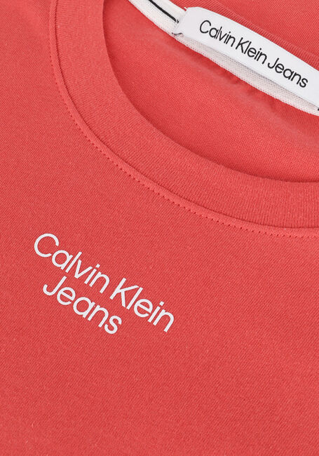 Oranje CALVIN KLEIN T-shirt STACKED LOGO TEE - large