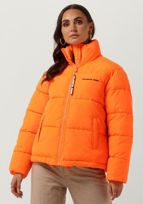 Oranje COLOURFUL REBEL Gewatteerde jas FIONA PUFFER JACKET - large