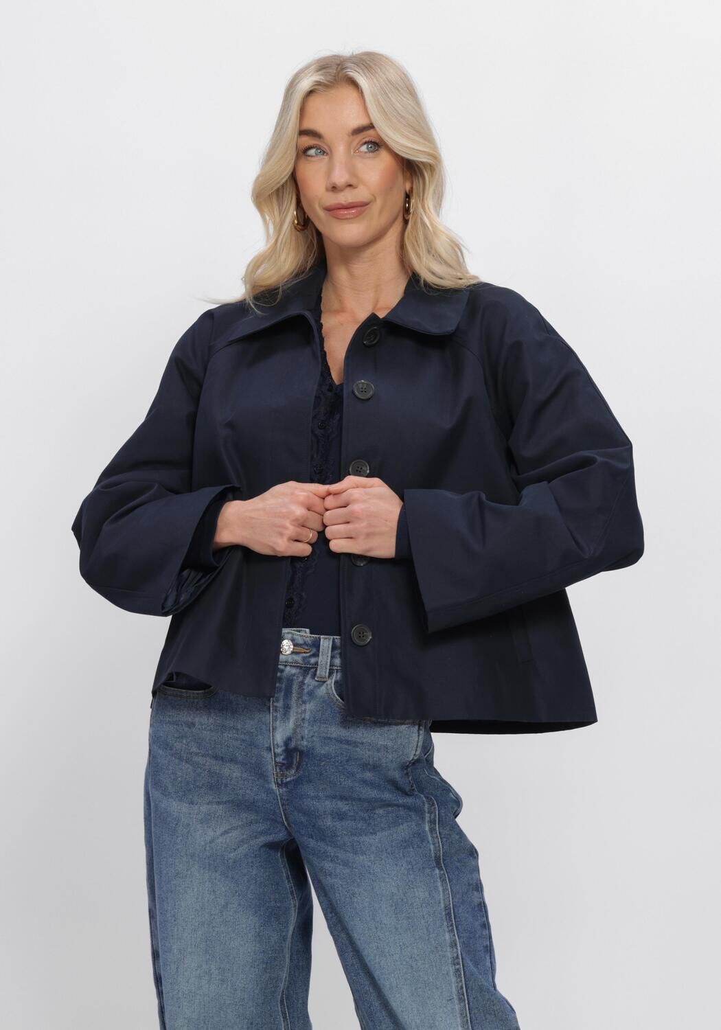 Donkerblauwe ENVII Jassen ENSENECA SHORT JACKET 6988 - large
