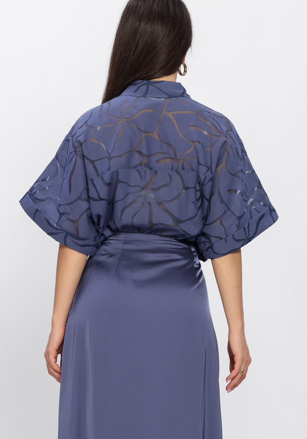 Blauwe ANOTHER LABEL Blouses ALLUCA FLOWER SHIRT S/S - large