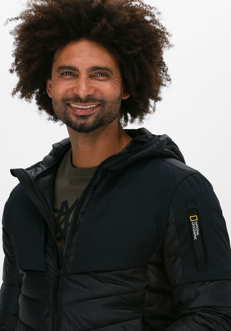 Zwarte NATIONAL GEOGRAPHIC Gewatteerde jas HOODED JACKET - large