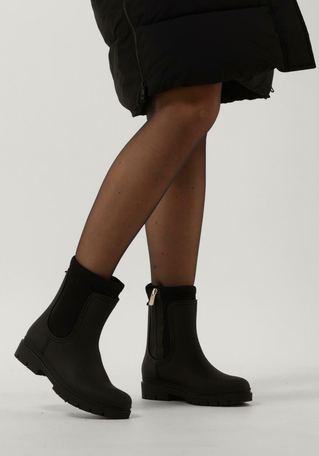 zwarte tommy hilfiger regenlaarzen rain boot ankle