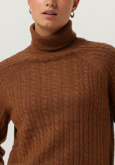 Cognac TOMMY HILFIGER Coltrui SOFT WOOL AO CABLE ROLL-NK SWT - large