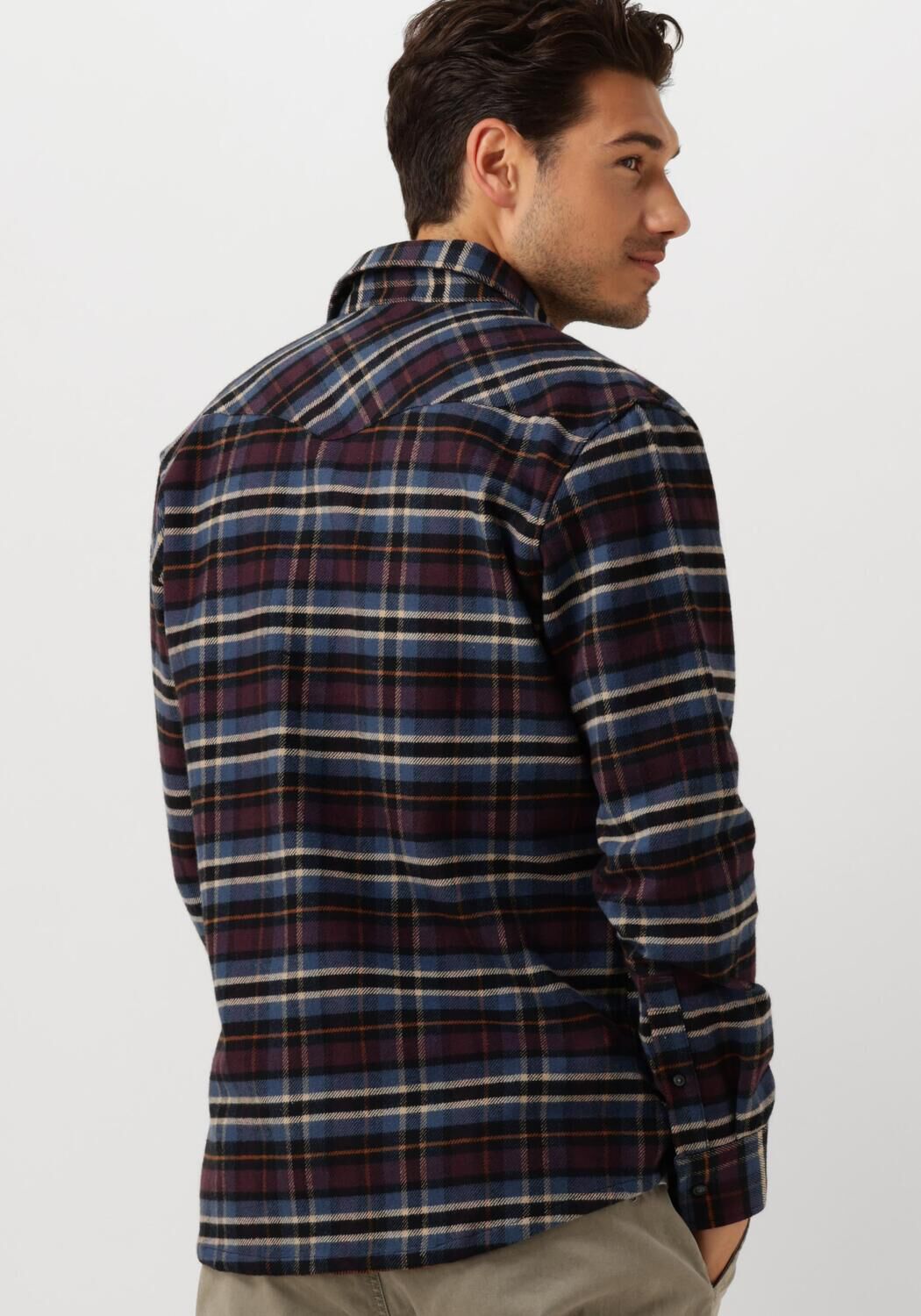 BUTCHER OF BLUE Heren Overhemden Lanton Western Check Shirt Paars