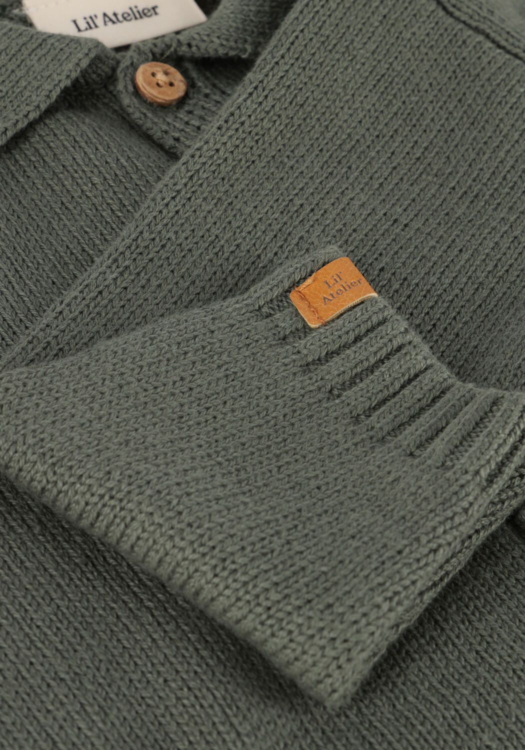 Groene LIL' ATELIER Vest NBMTHEO LS LOOSE KNIT CARD - large