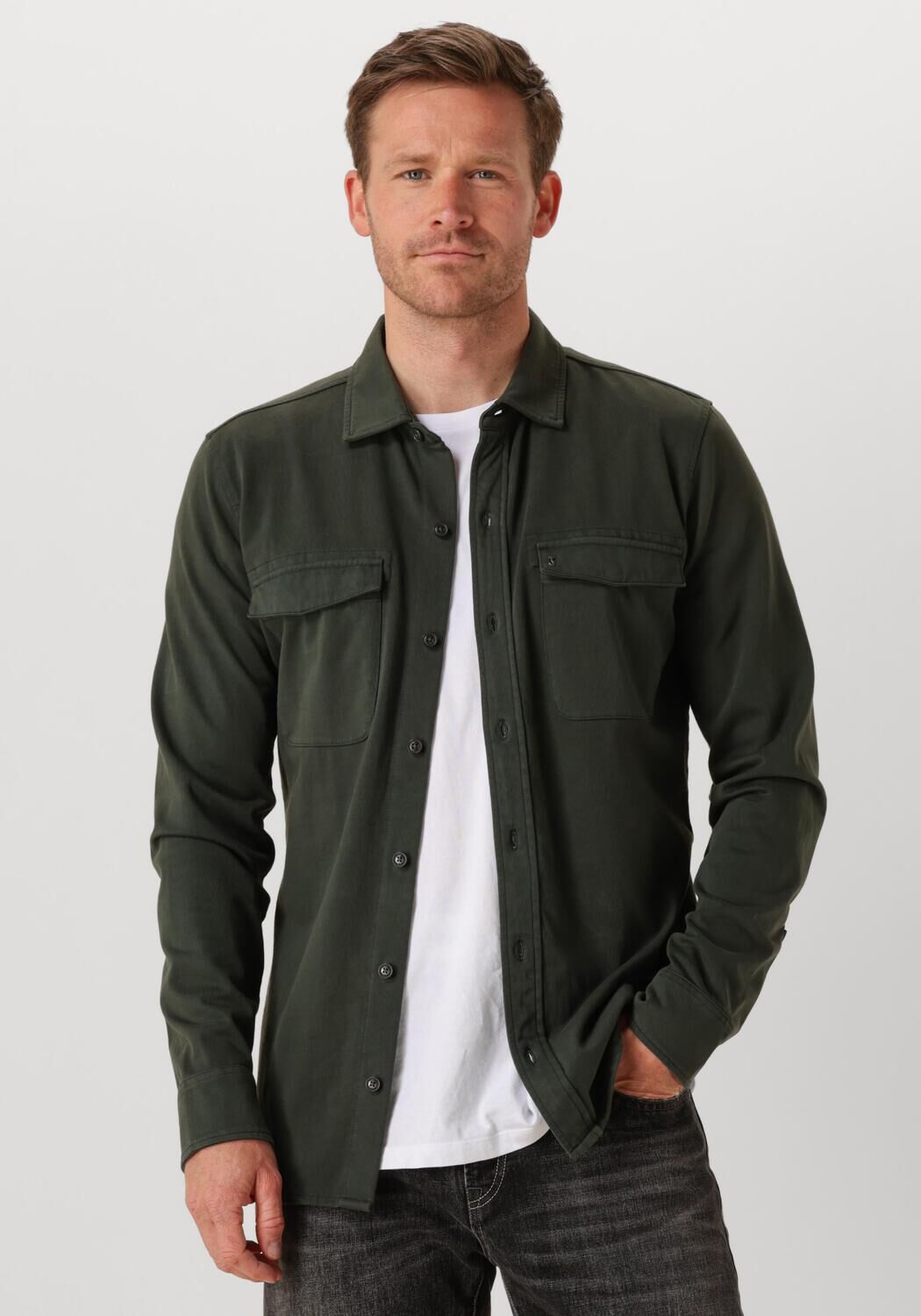 BUTCHER OF BLUE Heren Overshirts Finn Pocket Jersey Overshirt Olijf