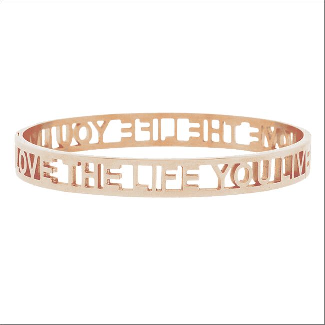 Gouden MY JEWELLERY Armband LOVE THE LIFE YOU LIVE OPEN - large
