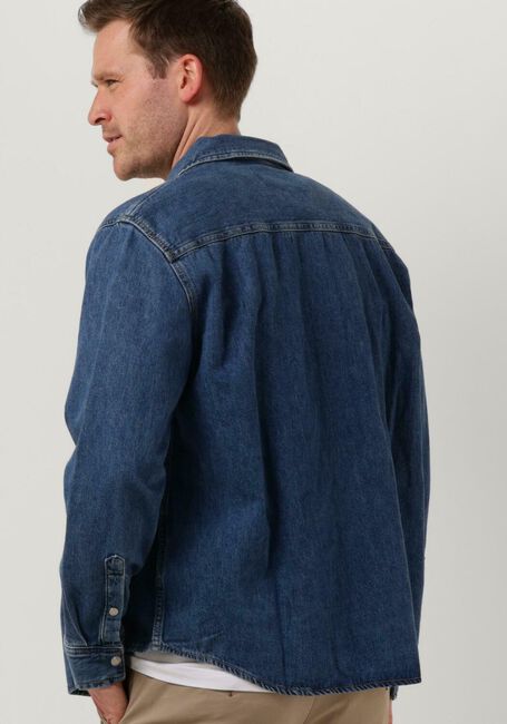Blauwe CALVIN KLEIN Spijkerjas RELAXED LINEAR DENIM SHIRT - large
