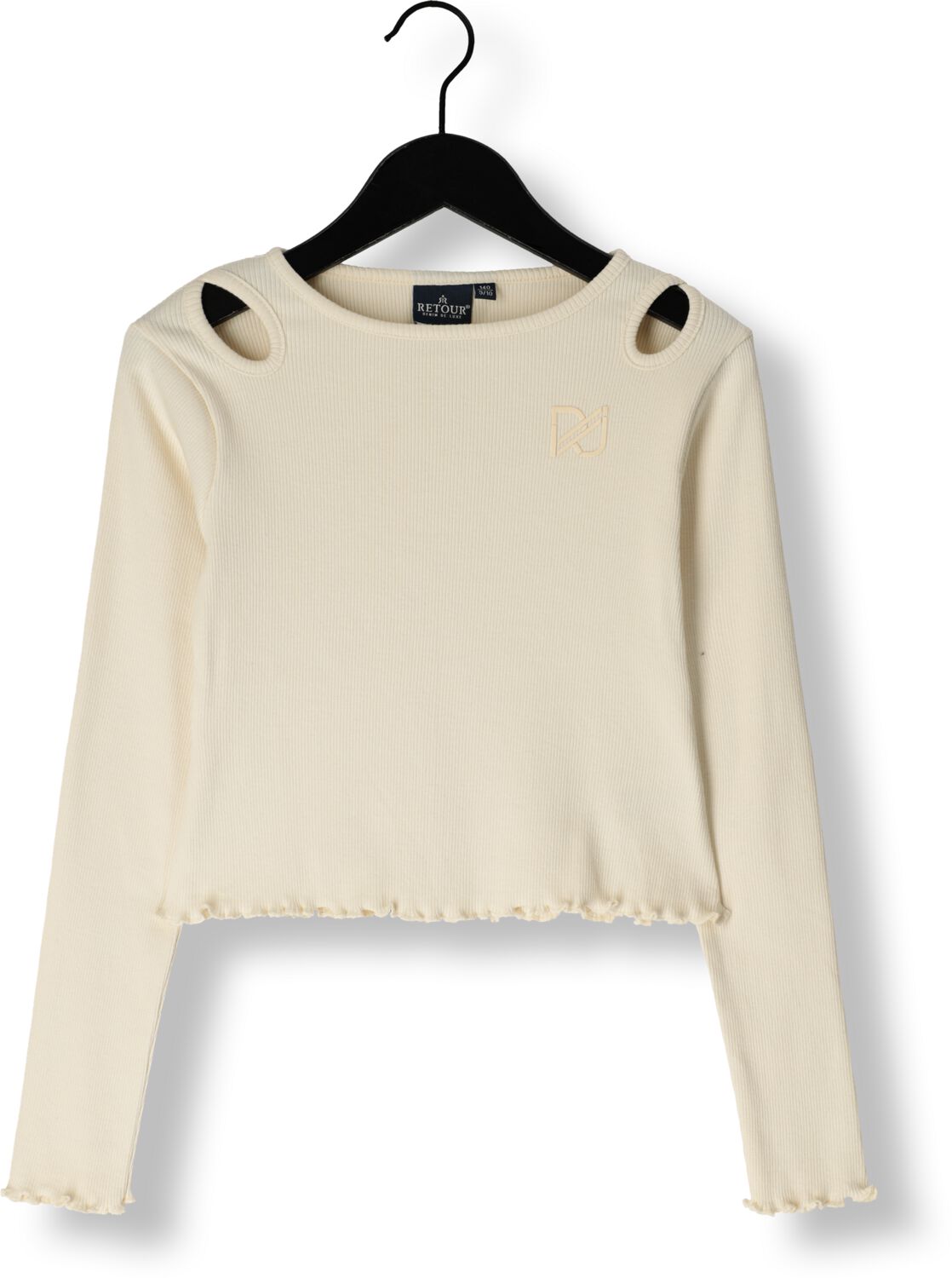 Retour Jeans longsleeve Ida ecru Meisjes Stretchkatoen Ronde hals Effen 122 128