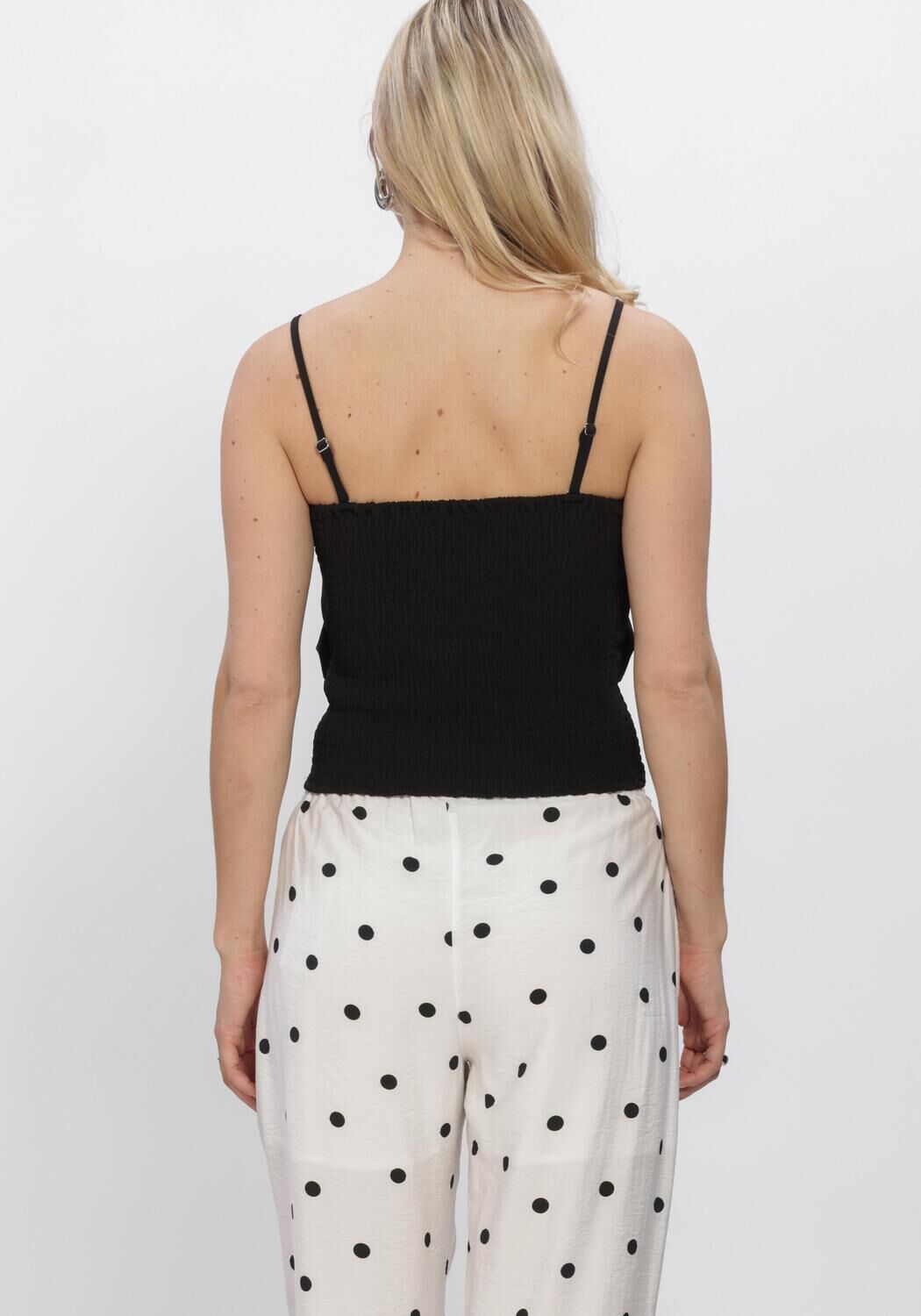 Zwarte SELECTED WOMEN Top SLFVINELLE PLEATED BANDEAU TOP - large