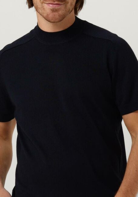 Donkerblauwe SELECTED HOMME T-shirt SLHTOWN SS KNIT MOCK NECK B - large