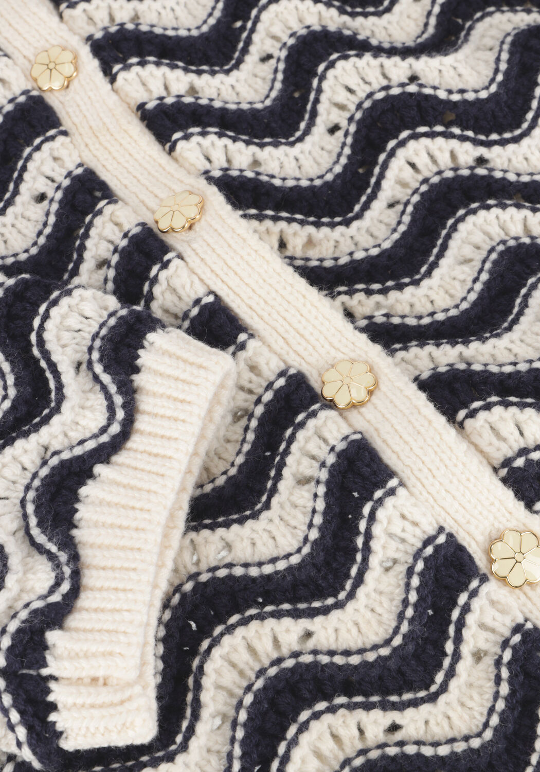 Blauwe FABIENNE CHAPOT Vest CARO CROCHET CARDIGAN LONG SLEEVE - large