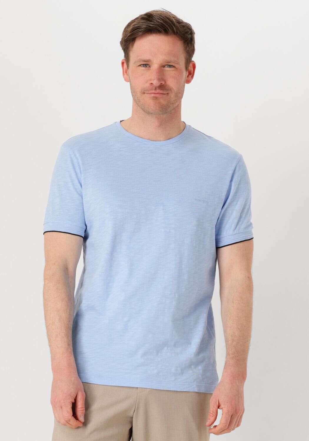 GENTI Heren Polo's & T-shirts T-shirt Ss J2007-1222 Lichtblauw